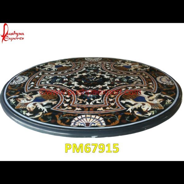 Pietra Dura Black Marble Round Table Top PM67915 marble inlay box,marble inlay border,marble inlay art,marble foyer medallion,marble floor inlay designs,stone inlay globe,stone for inlay,pietre dure,pietra dura table,pietra dura,.jpg