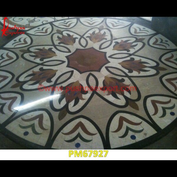 Motif Inlay Italian Marble Round Shaped Table Top PM67927 marble inlay,marble floor medallions,brass inlay marble tile,white marble inlay table tops,travertine mosaic medallion,taj mahal inlay stones,stone wood inlay,stone inlay work,ston.jpg