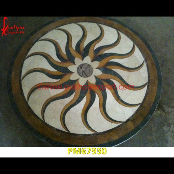 Artwork Inlay Round Italian Marble Table Top PM67930 white marble inlay table tops,travertine mosaic medallion,taj mahal inlay stones,stone wood inlay,stone inlay work,stone inlay table tops,stone inlay furniture,stone inlay flooring.jpg