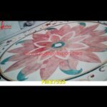 Flower Design Inlay Round White Marble Table Top