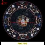 Pietra Dura Black Stone Round Table Top