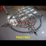 White Marble Stone Pietra Dura Round Floor Medallion