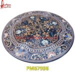 Inlay Black Marble Round Shape Table Top