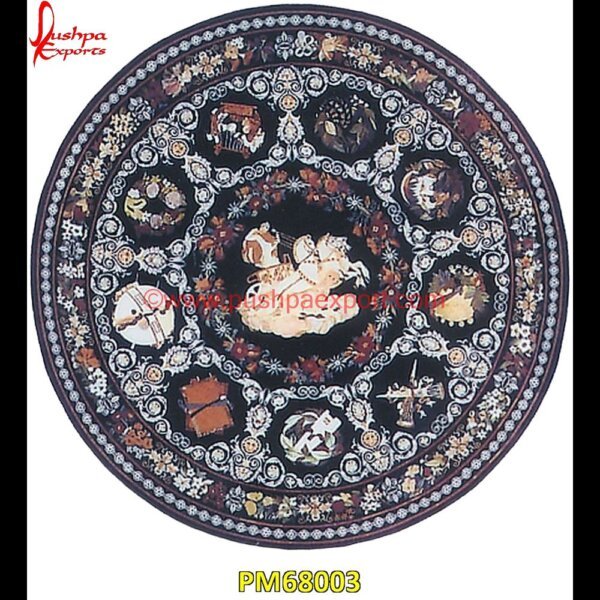 Round Motif Inlay Black Marble Table Top PM68003 marble inlay tiles,marble inlay table tops,marble inlay panel,marble inlay medallion,marble inlay handicrafts,marble inlay furniture,marble inlay flooring italy,marble inlay floor,.jpg