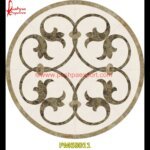 Round Shaped Italian Marble Inlay Table Top