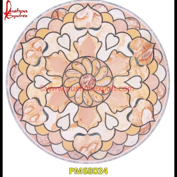 Motif Inlay Round Marble Stone Table Top PM68034 white marble inlay table tops,travertine mosaic medallion,taj mahal inlay stones,stone wood inlay,stone inlay work,stone inlay table tops,stone inlay furniture,stone inlay flooring.jpg