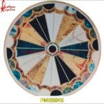 Overlay Marble Stone Round Shape Table Top