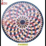 Inlay Black Marble Round Shaped Table Top