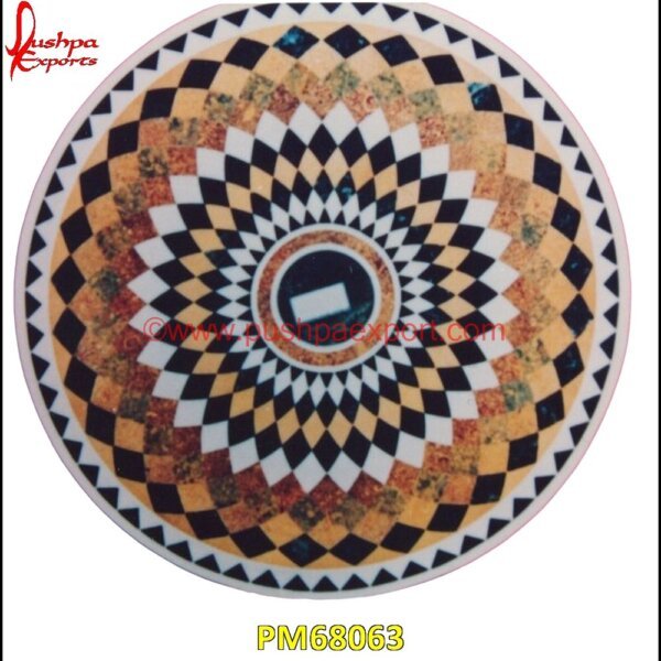 Inlay Round Marble Stone Table Top PM68063 pietra dura table,pietra dura,marble medallions,marble inlay tables,marble inlay,marble floor medallions,brass inlay marble tile,white marble inlay table tops,travertine mosaic med.jpg