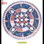 Pattern Inlay Round Marble Stone Medallion