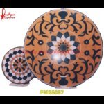 Handicraft Inlay Yellow Jaisalmer Stone Round Table Top