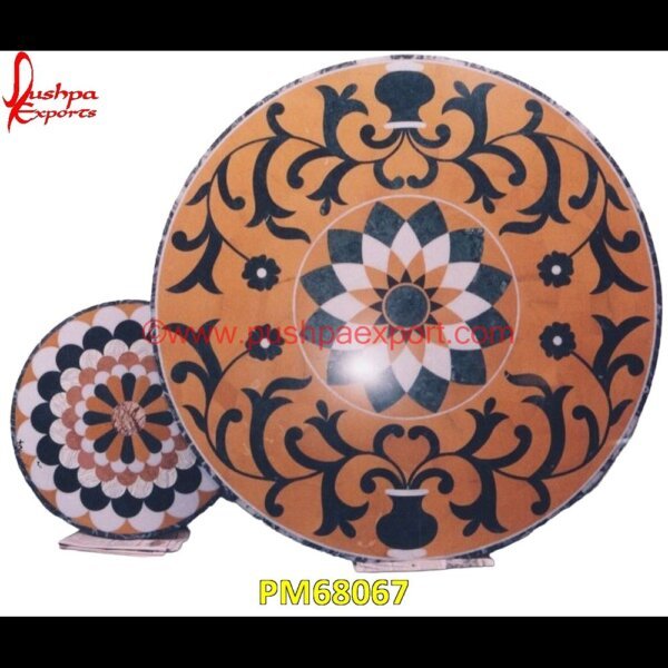 Handicraft Inlay Yellow Jaisalmer Stone Round Table Top PM68067 marble inlay,marble floor medallions,brass inlay marble tile,white marble inlay table tops,travertine mosaic medallion,taj mahal inlay stones,stone wood inlay,stone inlay work,ston.jpg