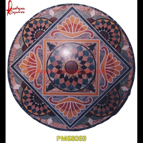 Desing Inlay Round Italian Marble Table Top PM68069 brass inlay marble tile,white marble inlay table tops,travertine mosaic medallion,taj mahal inlay stones,stone wood inlay,stone inlay work,stone inlay table tops,stone inlay furnit.jpg