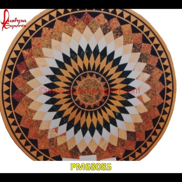 Yellow Jaisalmer Stone Inlay Round Table Top PM68085 pietra dura marble table tops,pietra dura inlays,pietra dura india,pietra dura in india,pietra dura furniture,pietra dura for sale,pietra dura dining table,pietra dura cabinet,piet.jpg