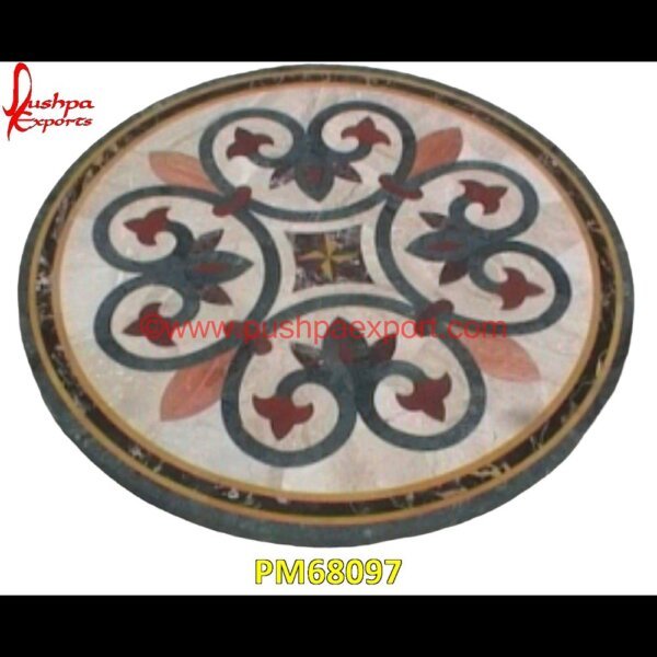 Pattern Inlay Italian Marble Round Coffee Table Top PM68097 metal inlay in stone,medallion marble floor decor,marble tile medallions,marble mosaic medallion,marble medallion floor tile,marble inlay work taj mahal,marble inlay work in jaipur.jpg