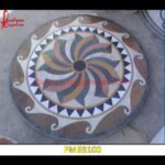 Pattern Inlay Round Italian Marble Floor Medallion