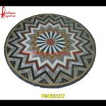 Round Pietra Dura Marble Stone Coffee Table Top