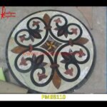 Round Pietra Dura Work Marble Stone Table Top