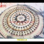 Inlay Round White Marble Stone Table Top