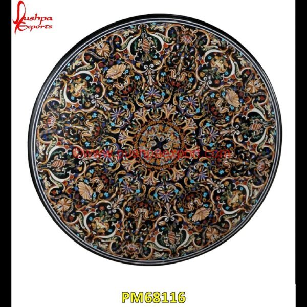 Pichakari Inlay Round Black Marble Table Top PM68116 marble inlay dining table,marble inlay desk,marble inlay design,marble inlay crafts,marble inlay coffee table,marble inlay coasters,marble inlay chess board,marble inlay box,marble.jpg