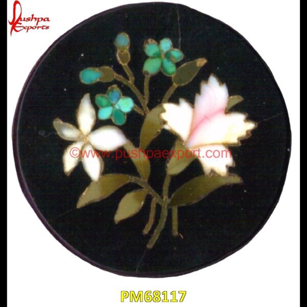 Flower Design Inlay Black Marble Round Coffee Table Top PM68117 marble inlay desk,marble inlay design,marble inlay crafts,marble inlay coffee table,marble inlay coasters,marble inlay chess board,marble inlay box,marble inlay border,marble inlay.jpg