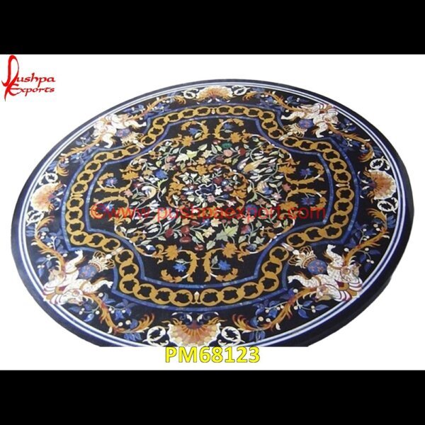 Tiny Motif Inlay Round Black Marble Table Top PM68123 marble inlay box,marble inlay border,marble inlay art,marble foyer medallion,marble floor inlay designs,stone inlay globe,stone for inlay,pietre dure,pietra dura table,pietra dura,.jpg