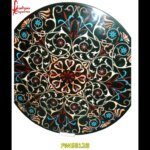 Pichakari Art Inlay Round Black Marble Table Top