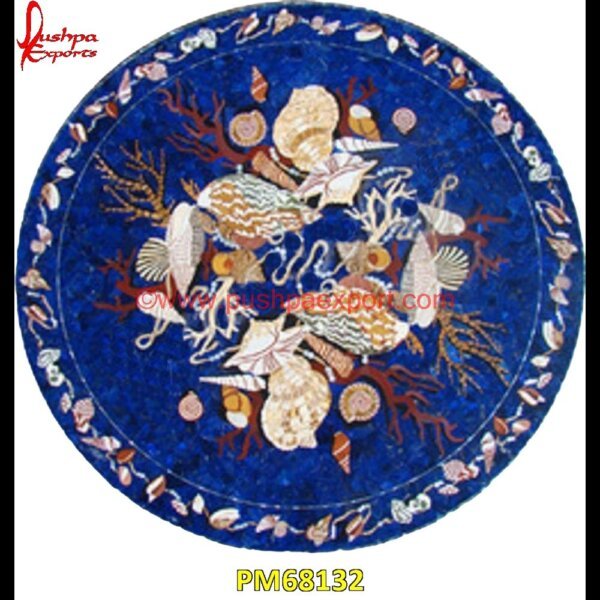 Inlay Round Lapis Lazuli Stone Table Top PM68132 pietra dura,marble medallions,marble inlay tables,marble inlay,marble floor medallions,brass inlay marble tile,white marble inlay table tops,travertine mosaic medallion,taj mahal i.jpg