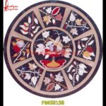 Black Marble Inlay Round Floor Medallion