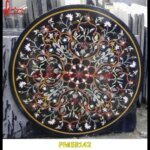 Inlay Art Round Black Marble Table Top