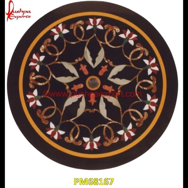 Marble Round Table Top With Inlay Work PM68167 pietra dura table,pietra dura,marble medallions,marble inlay tables,marble inlay,marble floor medallions,brass inlay marble tile,white marble inlay table tops,travertine mosaic med.jpg