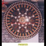 Marble Overlay Round Dining Table Top