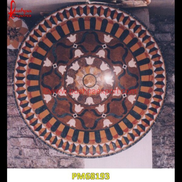 Marble Overlay Round Dining Table Top PM68193 pietra dura furniture,pietra dura for sale,pietra dura dining table,pietra dura cabinet,pietra dura box,pietra dura art,mughal pietra dura,mosaic marble medallions,metal inlay in s.jpg