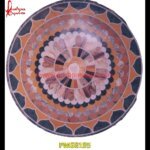 Overlay Art Round Natural Marble Stone Table