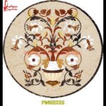 Flower Pot Design Inlay Italian Marble Round Table Top