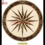 Compass Inlay Italian Marble Round Table Top