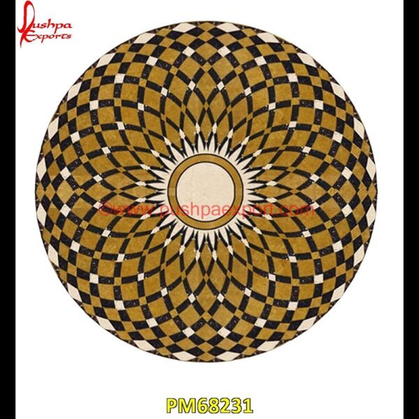 Geometric Pattern Inlay Round Table Top PM68231 marble floor inlay designs,stone inlay globe,stone for inlay,pietre dure,pietra dura table,pietra dura,marble medallions,marble inlay tables,marble inlay,marble floor medallions,br.jpg