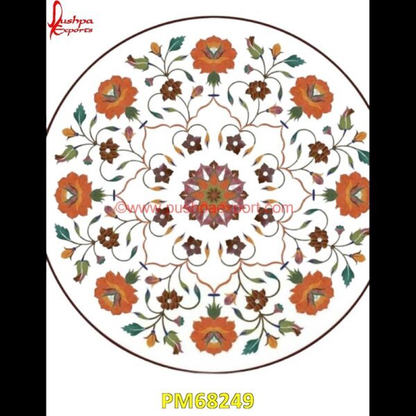 Round White Marble Pietra Dura Table Top PM68249 stone inlay flooring,stone inlay coffee table,stone inlay art,stone floor inlays,pietra dura technique,pietra dura taj mahal,pietra dura table top,pietra dura mosaic,pietra dura ma.jpg