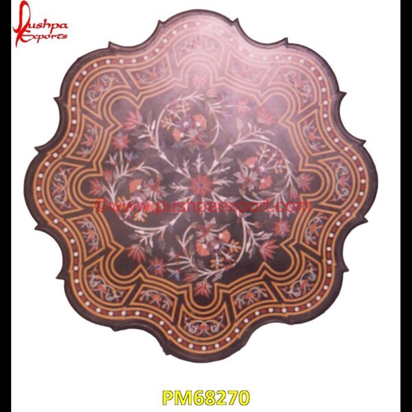 Inlay Black Stone Table Top PM68270 pietre dure,pietra dura table,pietra dura,marble medallions,marble inlay tables,marble inlay,marble floor medallions,brass inlay marble tile,white marble inlay table tops,travertin.jpg