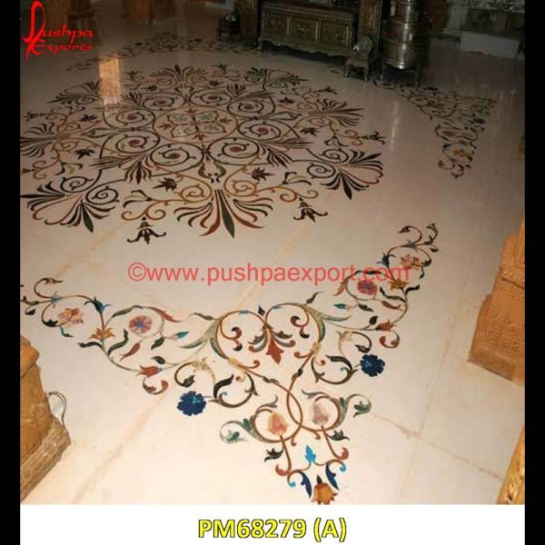 Pietra Dura Round Italian Marble Stone Floor PM68279 (A) taj mahal inlay stones,stone wood inlay,stone inlay work,stone inlay table tops,stone inlay furniture,stone inlay flooring,stone inlay coffee table,stone inlay art,stone floor inla.jpg