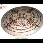 Floral Inlay Round Italian Marble Stone Table Top