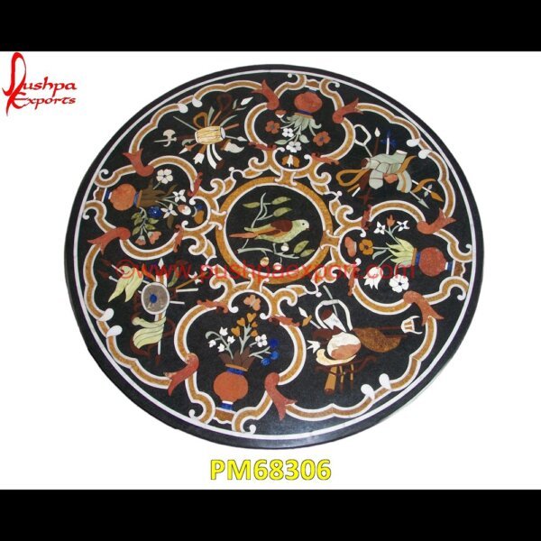 Inlay Round Black Stone Coffee Table Top PM68306 marble mosaic medallion,marble medallion floor tile,marble inlay work taj mahal,marble inlay work in jaipur,marble inlay work agra,marble inlay work,marble inlay tray,marble inlay.jpg