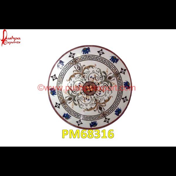 Elephant Inlay Round White Marble Table Top PM68316 marble inlay medallion,marble inlay handicrafts,marble inlay furniture,marble inlay flooring italy,marble inlay floor,marble inlay elephant,marble inlay dining table,marble inlay d.jpg