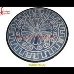 Pattern Overlay Round Marble Stone Statue