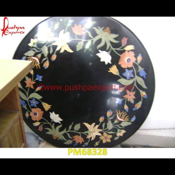 Art Inlay Round Black Marble Coffee Table Top PM68328 marble inlay box,marble inlay border,marble inlay art,marble foyer medallion,marble floor inlay designs,stone inlay globe,stone for inlay,pietre dure,pietra dura table,pietra dura,.jpg