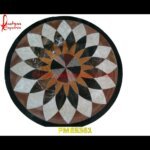 Motif Overlay Round Marble Table Top