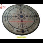 Design Inlay Round Italian Marble Dining Table Top