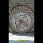 Design Inlay Round White Marble Dining Table Top