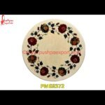 Flower Inlay Round Italian Marble Table Top