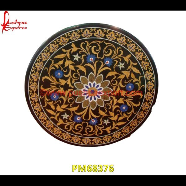 Round Pietra Dura Black Marble Stone Floor Medallion PM68376 marble inlay,marble floor medallions,brass inlay marble tile,white marble inlay table tops,travertine mosaic medallion,taj mahal inlay stones,stone wood inlay,stone inlay work,ston.jpg